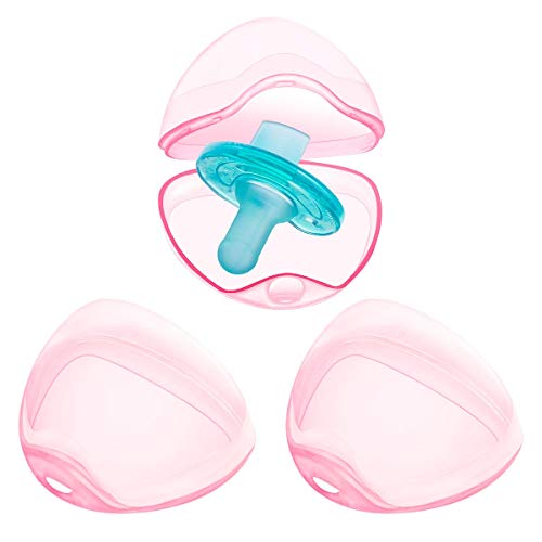 Image of LANEYLI Pacifier Case Pacifier Holder Case Pacifier Clip Binky Holder Case Pacifier Box Pacifier Accessories 3 Pack Pink