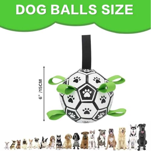 Kypet KYLIINSURE Hundefußball,Hundespielzeug Ball mit Griff und Pumpe,Interaktives Haustierspielzeug,Premium Hundefußball Spielzeug für Mittlere Große Hunde Indoor & Outdoor Unterhaltung(15cm/6in)