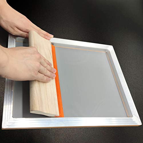 Worown 4 Pieces 4 Sizes Screen Printing Squeegee, 2 Sizes 75 Durometer Wooden Ink Scraper (9.4 and 5.9 inch), 2 Sizes Plastic Ink Scraper (6.8 and 3.3 inch), Screen Ink Scraper for Screen Printing