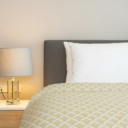 Image of 280 TC Luxurious Glace Cotton Duvet Cover /Comforter Cover /AC Quilt Cover King Size /Dohar /90 X100 Inches - (Beige)