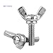 Luatoxry Butterfly Screws, M5x10mm Wing Screw, Stainless Steel Wing Bolt, 5Pcs Stainless Steel Wings Nut Screws for Machinery Industrial and Construction Fasteners Replacement