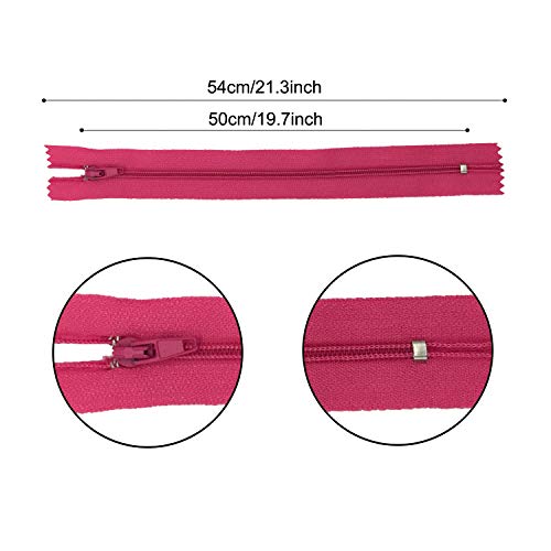 Image of Zippers for Sewing, DOITEM 48 pcs 50cm /20 Inch Multicolor Nylon Coil Zippers for Sewing and Crafts 24 Colors