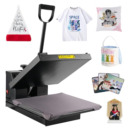 PlanetFlame Presse à Chaud Noir 38 X38 CM machin a transfert Machine de Presse à Chaleur de Sublimation Numérique imprimante à sublimation pour Vêtements...