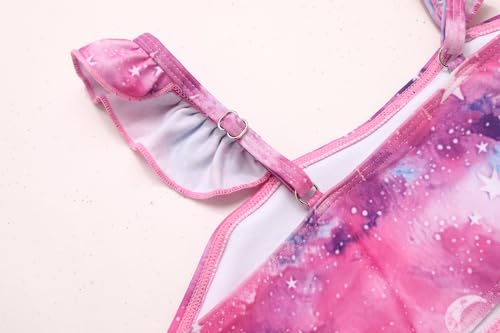 Image of Arshiner Girls Swimsuit 3 Piece Bathing Suits Cute Bikini Tankini Sets Teen Ruffle Swimwear with Cover Up Skirt