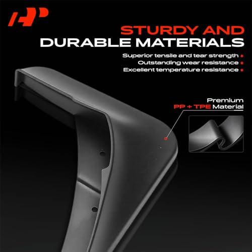 Image of A-Premium Mud Flaps Compatible with Audi | for Audi A6 2012-2016 Sedan, No Drilling Required Mud Guards with Hardware Accessories, Set of 4 Front and Rear