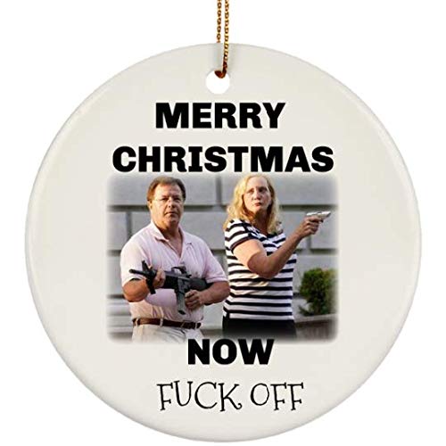 2nd Amendment Ken and Karen McCloskey Property Defender Christmas Tree Ornament