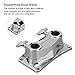 01 Double Hole Drum Stand Holder, Zinc Alloy, Chrome Plated, 13.5cm/5.3in, 7.5cm/3in, 2.3cm/0.9in Hole, Drum Rack Connector