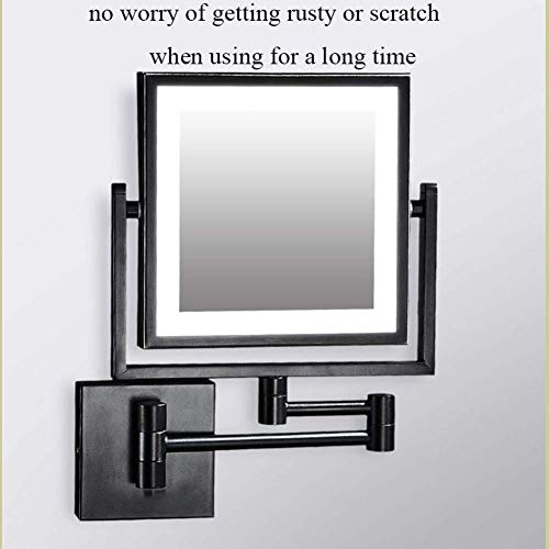 Miroir de maquillage mural grossissement 3X pivotant 360 double face extensible 8 pouces - 6