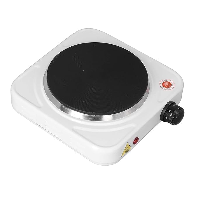 Portable Electric Hot Plate, 1000W Single Burner, Adjustable Temperature Control, Flexible Precise Table Top,Camping, Caravan,Heavy Duty Cooking, 4 Heat Settings, Compact Durable White-image-47
