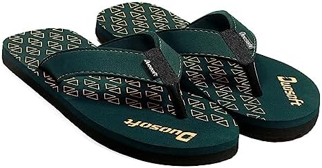 Doctor Walk Flip Flops with Triangle Pattern, Black and White, Comfortable Beach Slippers for Men's