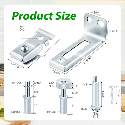 Kit de Reparación para Herrajes de Puertas Abatibles, para Puertas de Armario de 3/8 pulgada de Grosor, con Pivotes Superior e Inferior y Ruedas Guía miniatura 2