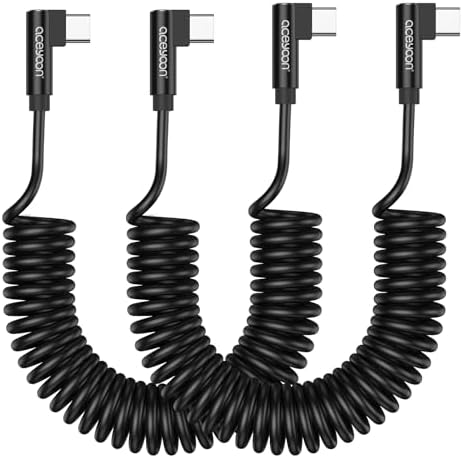 aceyoon Cavo USB Type-C 90 Gradi [1M 3Pezzi], Angolo Retto Cavo USB C Ricarica Rapida e Trasferimento Dati Cavo Tipo C Nylon Intrecciato per Samsung Galaxy S24 23 S22 S21, per Xiaomi