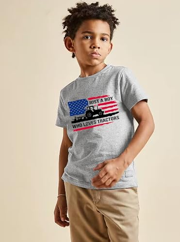 Image of Kids Boys 4th of July Shirts Toddler American Flag T-Shirt Girls Patriotic Short Sleeve Tees Cotton Top Clothes 1-7T