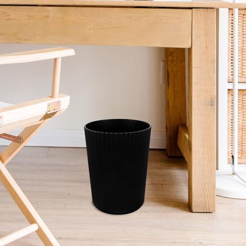 Basurero de plástico 5 galones negro mediano para baño y cocina miniatura 4
