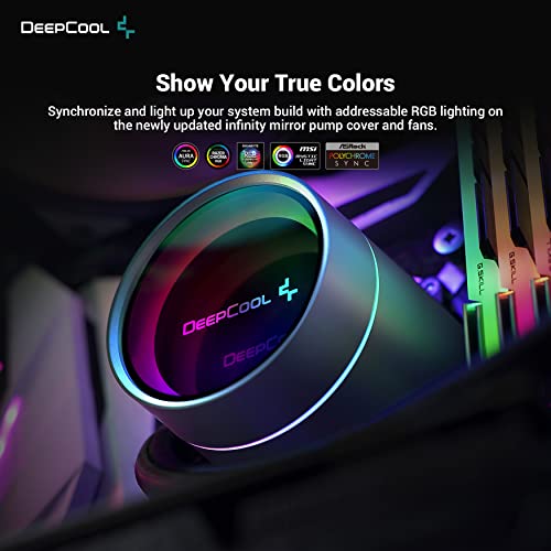 Image of DEEPCOOL Castle 360 EX ARGB Addressable RGB LED CPU Liquid Cooler I AIO Support Intel LGA2066 /2011-v3 /2011 /1700 /1200 /1151 /1150 /1155 I AMD sTRX4 /sTR4 /AM4 - DP-GS-H12W-CSL360EX-AR