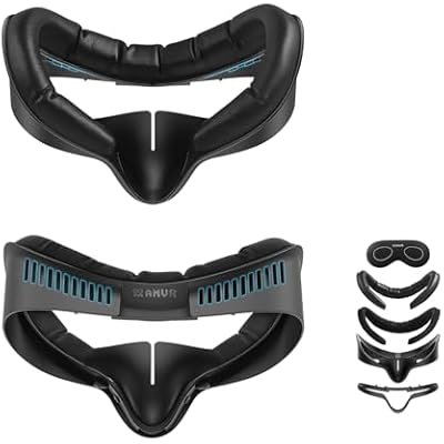 AMVR Facial Interface Face Pad Cover Compatible with Meta/Oculus Quest 3S Accessories, Comfort PU Face and Ice Silk Cotton Cushion