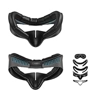 Almohadilla facial más cómoda ：La almohadilla facial de la interfaz facial AMVR para q3s está rellena de espuma con memoria gruesa y suave, que puede envolver tu cara como una nube.Para que puedas jugar durante mucho tiempo y reducir eficazmente la p...