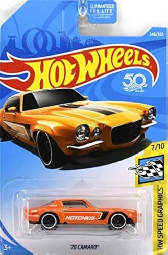 Hot Wheels 2018 Die-Cast Hw Speed Graphics 7/10 - '70 Camaro (Orange)