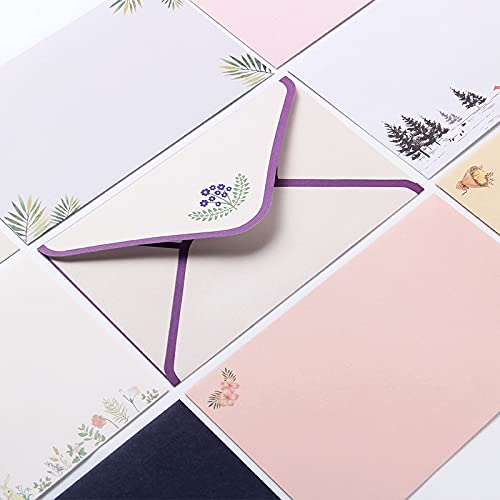 Orangetex 81Pcs Stationary Paper And Envelopes Set, Writing Paper Stationery Set (54 Stationery Paper + 27 Envelopes) 9 Different Style Cute Writing Stationery Paper Letter Set #TOP7