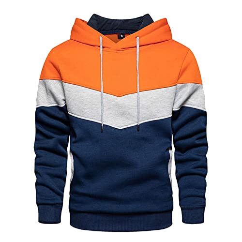 Topassion Hoodies für Männer Mit Kapuze Jacken Einfarbig Herbst Elastisch Pullover Lose Fitness Draussen Arbeitskleidung für Reisen, Wandern Cover