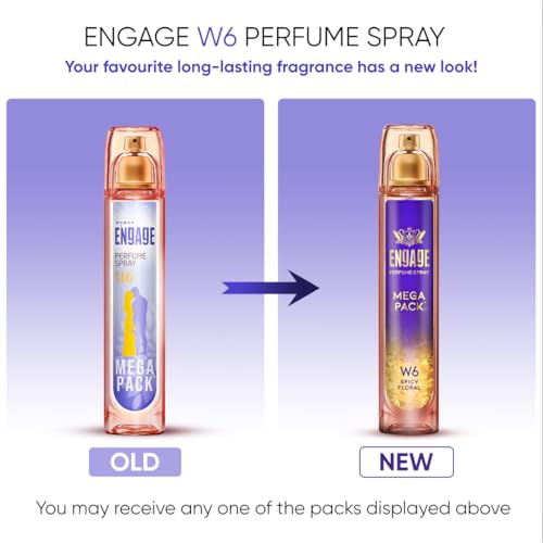Image of Engage W6 Perfume for Women, Spicy and Floral Fragrance Scent, Skin Friendly Women Perfume, 160 ml