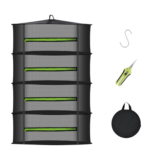 MEKOLIFE Herb Drying Rack Hanging-4 Layer, Plant Drying...