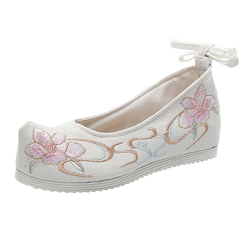 SAFIGLE Hanfu Shoes - Thick-Soled Silk Embroidered Chinese Mesh Vintage Shoes