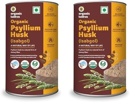Image of Organic Tattva Psyllium Whole Husk (Isabgol) 100 Gram (Pack of 2)