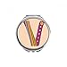 V Alphabet Orange Fruit Cute Pattern Hand Compact Mirror Round Portable Pocket Glass