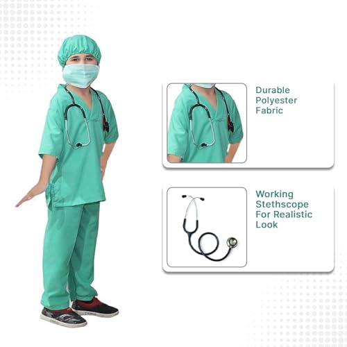 Image of Kaku Fancy Dresses Our Helper Costume for Boys & Girls | Social Helper Doctor, Nurse, Fireman, Postman, Teacher, Farmer Dress For Kids