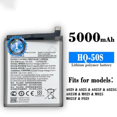 Image of Original HQ-50S Battery for Samsung A03, A03S, F02S, A02S, M02S, M02S, M025, A025F Battery with 1 Year Warranty ****(R124)