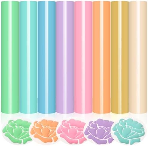 WRAPXPERT Puff Vinyl Heat Transfer,Pastel 3D Puff HTV Heat Transfer Vinyl 12"x10" Puffy Iron on Vinyl Sheets for Tshirts