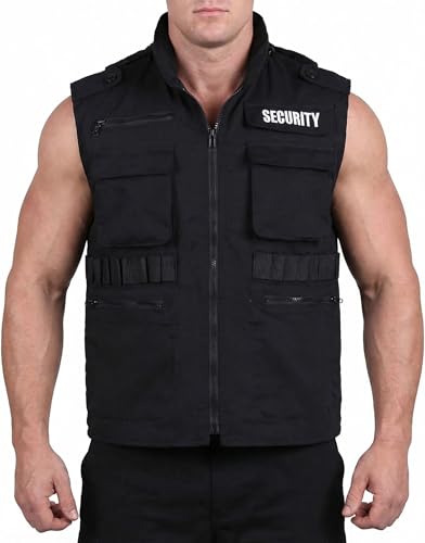 Image of BACKBONE Security Vest, Black 8-Pocket Uniform with SECURITY Embroidery