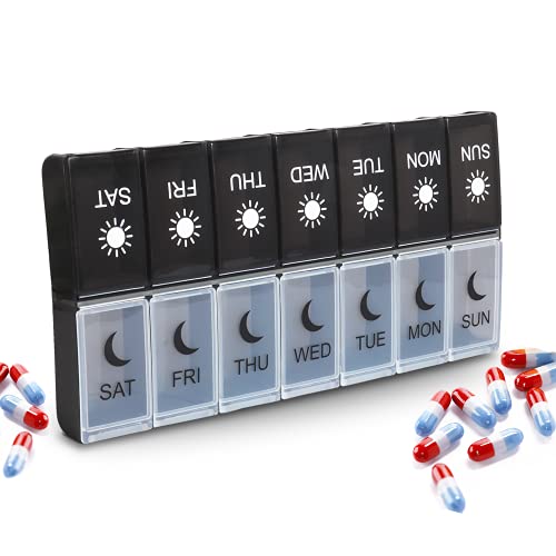 O-Warebaby Pilulier hebdomadaire 2 fois par jour, 7 jours pour vitamines, huile de poisson, compléments Cover