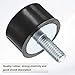 M METERXITY 8-Pack Rubber Mounts D15mmxH8mm Male Vibration Isolators Cylindrical Shock Absorber W M4 x 10mm Studs for Air Compressor/Car/Pump/Boat/Garage Motor/Bobbins Rubber Isolators