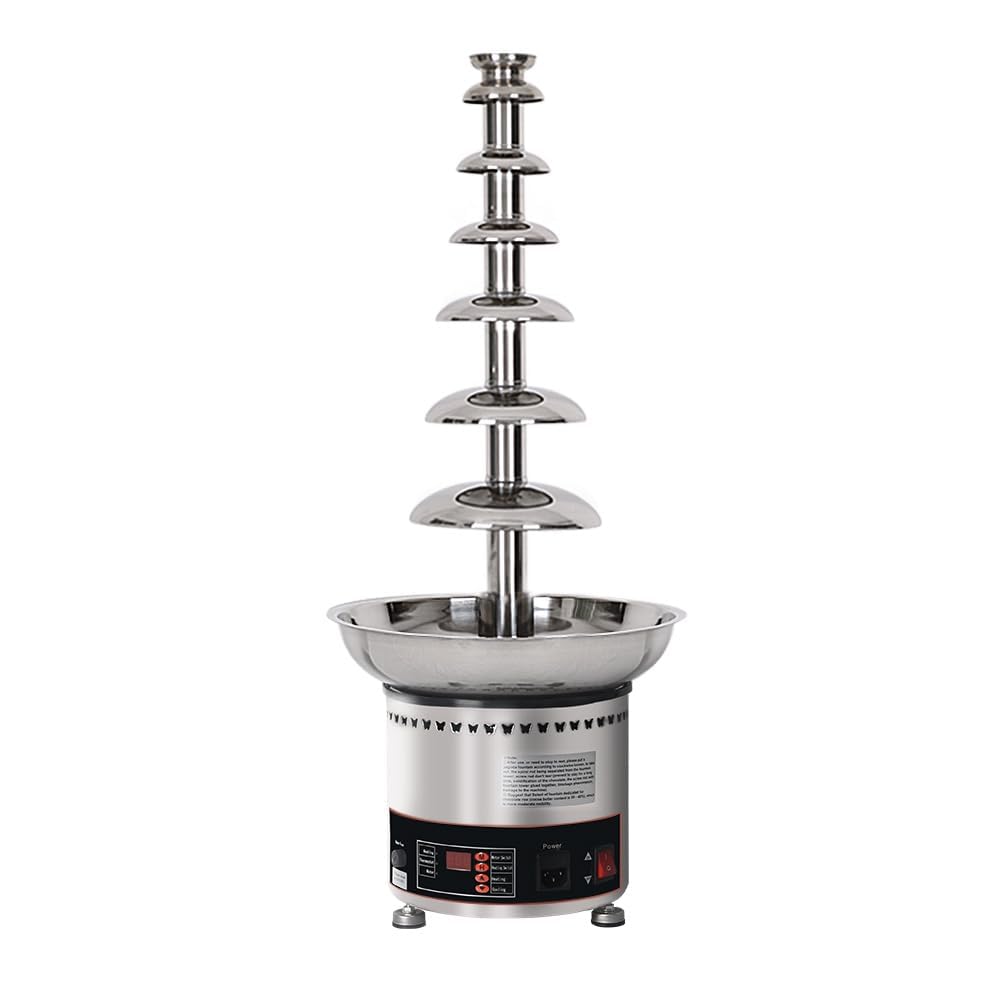 Máquina De Fuente De Chocolate Comercial, Fundidor De Temperatura Ajustable, Cuerpo De Acero Inoxidable, Fácil Montaje para Fiestas Y Eventos.