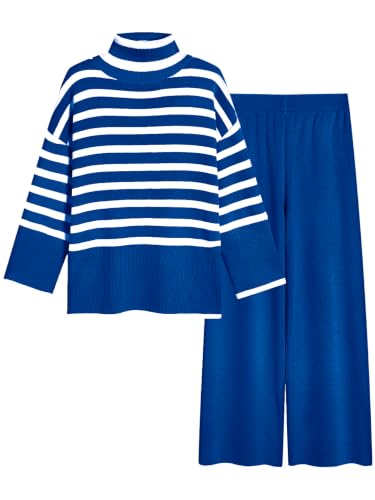 Image of TYSORT Women's Winter Woolen Turtleneck Sweater with Pajama | Warm Winter Wear Cord Set | Woolen Tracksuit Loungewear Set