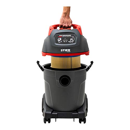 STIER Aspirateur eau/poussières SNT-32 Premium 1 400 W 32 l, 69 l/s, 8m, aspirateur chantier, aspirateur atelier - Image 4