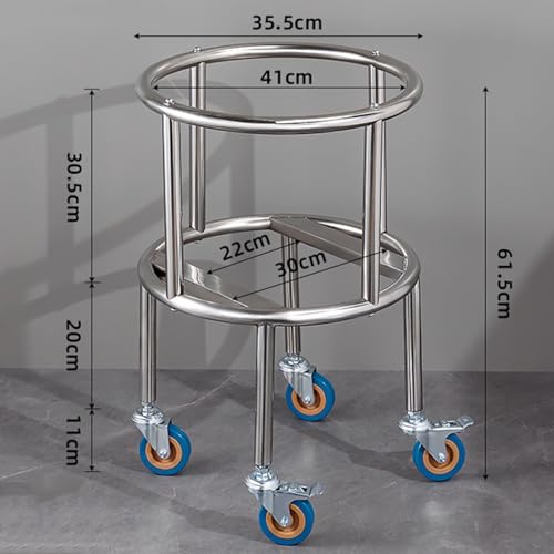 Carretilla resistente para tambor con ruedas giratorias de acero inoxidable miniatura 2