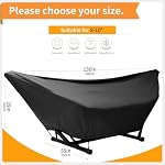 Hammock Cover Waterproof,10-15FT Outdoor Hammock Covers with Elastic Ropes,Adjustable Buckle and Zip,420D Oxford HammockBeds Cover for Garden,Patio,Beach Hammocks Stand (Black, 9-10FT)