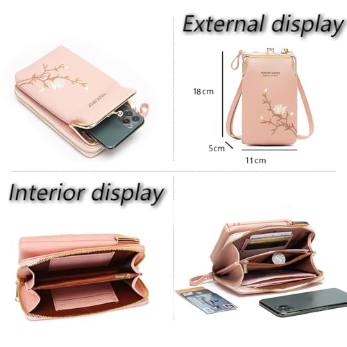Forever Savour Women Sling Cross-Body Wallet with Mobile Cell Phone Holder, Crossbody Bags for Women Travel4