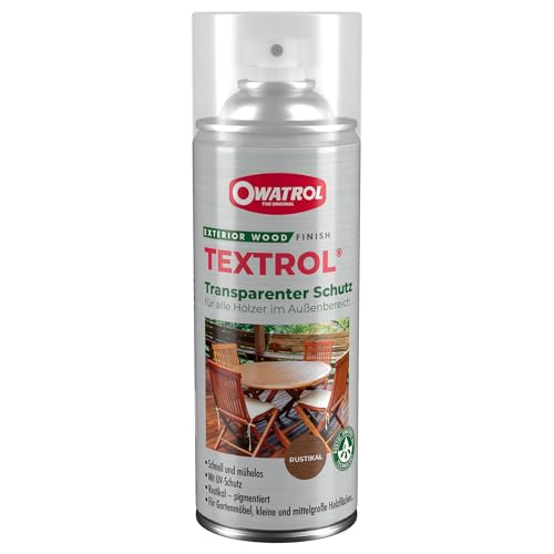 OWATROL Textrol Holzschutz-Spray, Naturöl, UV-Schutz, für alle Hölzer, für Gartenmöbel, Schindeln, Fensterläden (rustikal)