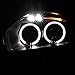 SPEC-D TUNING LED Black Dual Halo Projector Headlights Compatible with 2006-2012 Mitsubishi Eclipse, Left + Right Pair Headlamps Assembly