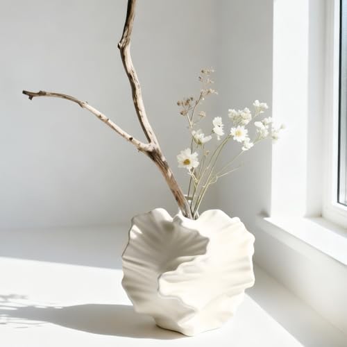XTDMJ Ceramic Vase, Modern Beige Nordic Style Vases, Decorative F...