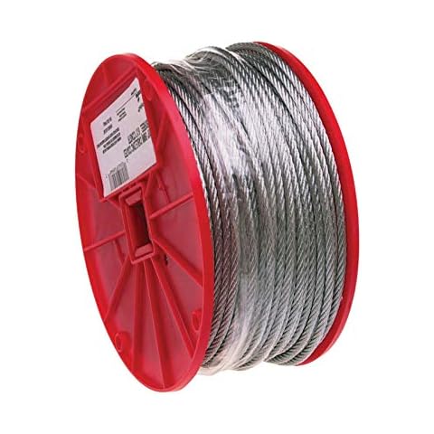 Campbell Chain & Fittings 7000427 Uncoated Cable, Galvanized, 1/8", Construction Type 7 x 7, 500 ft, Reel Cover