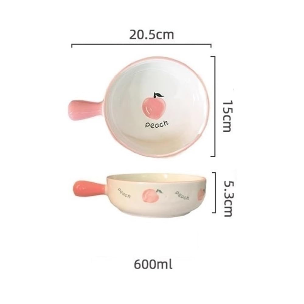 Utensilios para hornear para lasaña Bandeja for hornear de cerámica circular con asa doble 600 ml, diseño dibujado a mano for horno doméstico Molde para pasteles