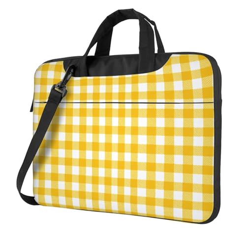 Housse ordinateur 15,6 pouces pochette PC portable jaune et blanc