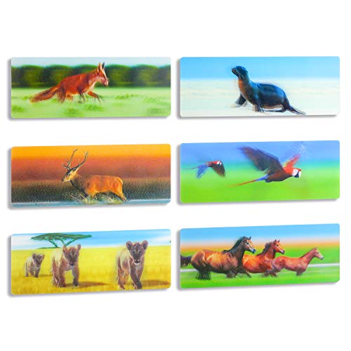 GAVVOI 3D Lenticular Bookmarks Fun Bookmarks for Kids (6pcs)