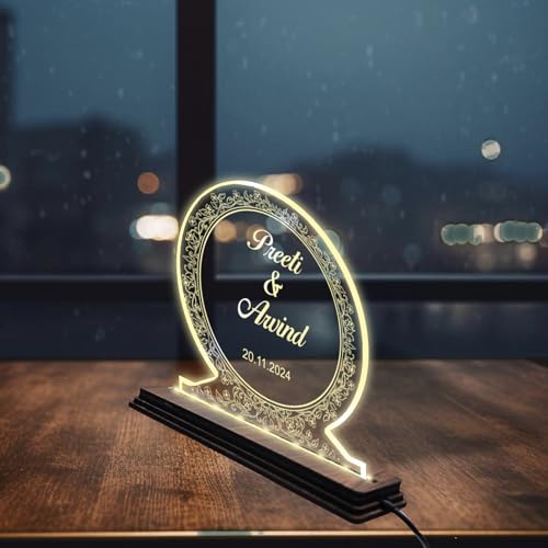 Image of Brown Cloud Personalized Acrylic LED Night Lamp Customized Gift for Men Women Husband Wife Girlfriend Boyfriend Birthday Marriage Anniversary Festivals Decoration(LED USB NL AO 001)(D11)