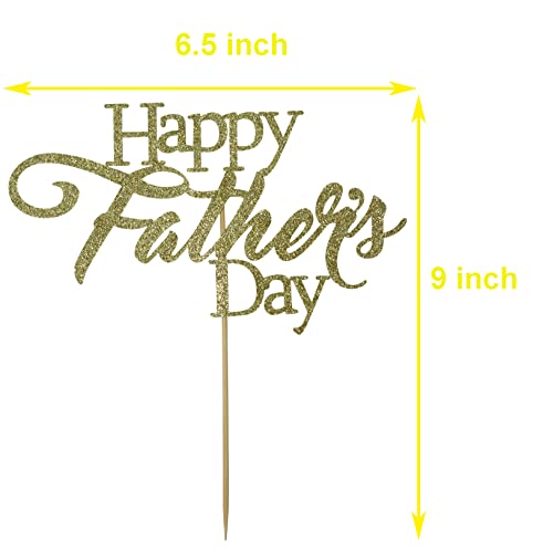 Starsgarden Happy Father's Day Cake Topper The Man The Myth The Legend Cake Topper,Dad Birthday,Father To Be Cake Decor,Happy Farther's Day Party(Gold Dad) #TOP3